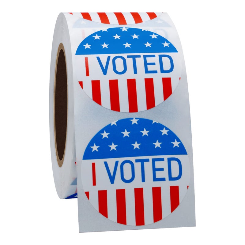 Hybsk I Voted with Red, White, and Blue Circle Stickers 1.5 Inch Round 500 Labels Per Roll (I Voted) - Image 4